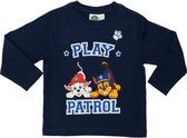Paw Patrol Shirt - Play Patrol - Lange Mouw - Donkerblauw - Maat 98/104