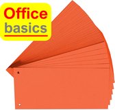 Office Basics Scheidingsstrook - tabbladen - gerecycled karton - oranje - 240x105mm recht - set 100 stuks