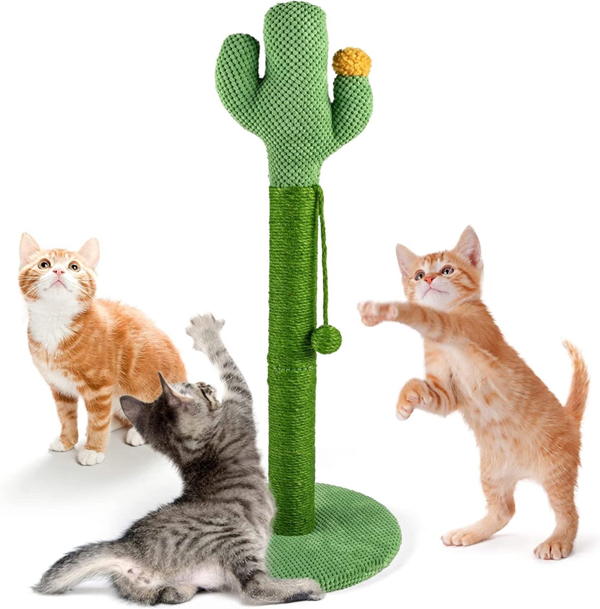 Mora Pets Krabpaal voor katten krabstam cactus krabpaal kattenkrabpaal voor kleine en grote katten krabpaal sisal groen 83 x 39 cm