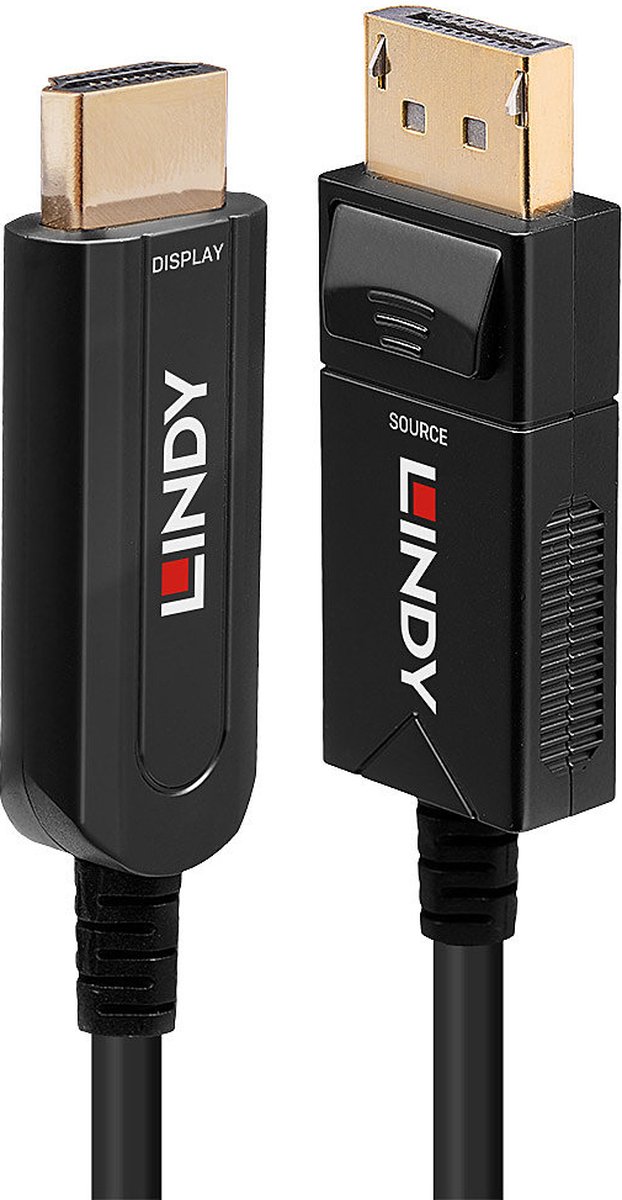 Lindy 38490 video kabel adapter 10 m DisplayPort HDMI Type A (Standaard) Zwart