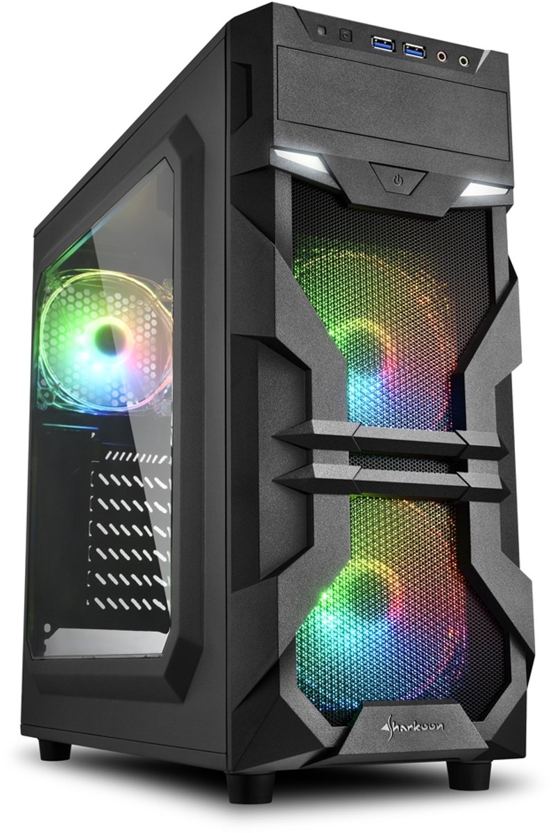 Sharkoon VG7-W RGB Midi ATX Tower Zwart
