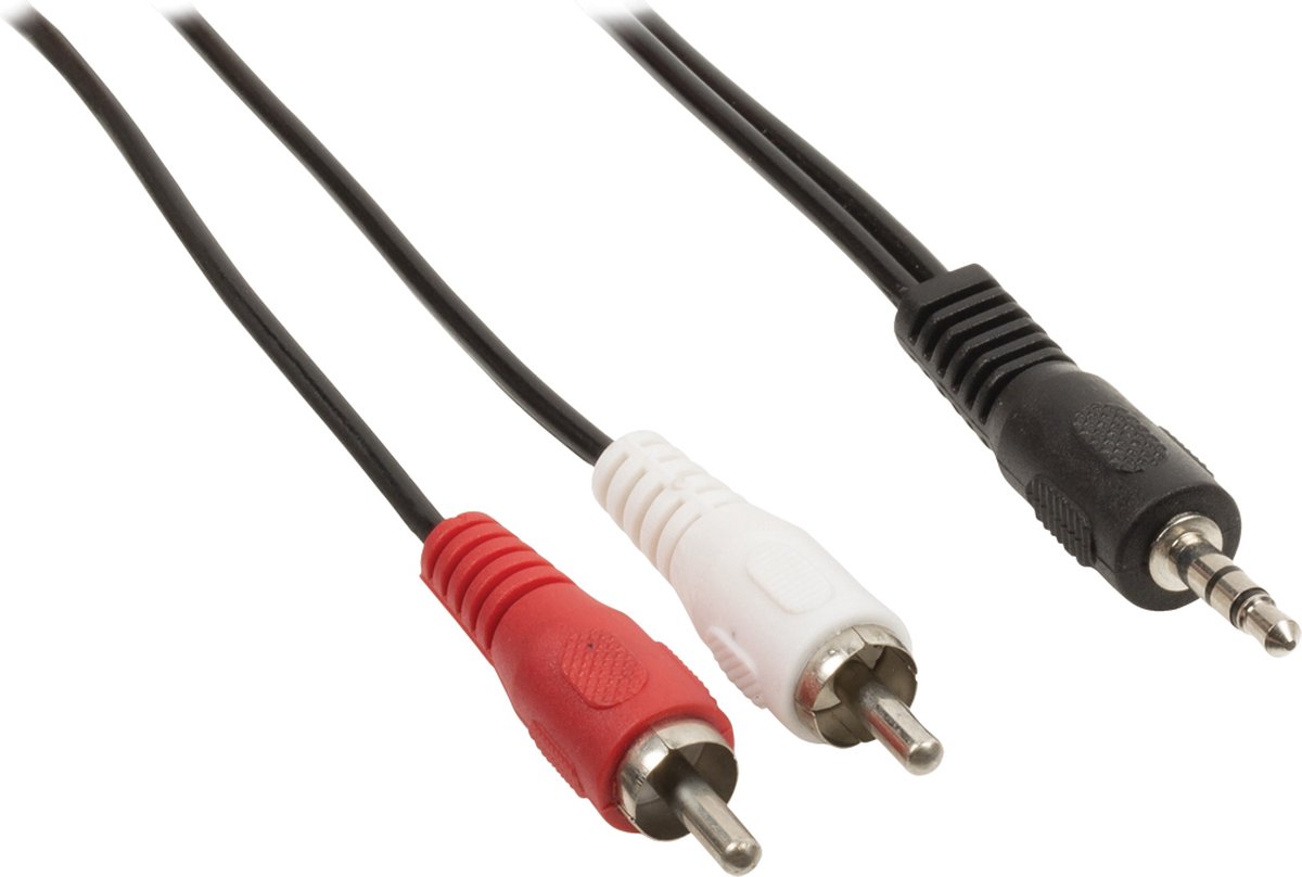 Valueline Jack stereo audio verdeelkabel 3,5 mm mannelijk - 2x RCA mannelijk 2 m zwart