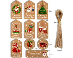 50 stuks kerst cadeau labels