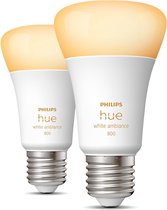 Philips Hue Slimme Lichtbron E27 Duopack - warm tot koelwit licht - 8,5W - Bluetooth - 2 Stuks