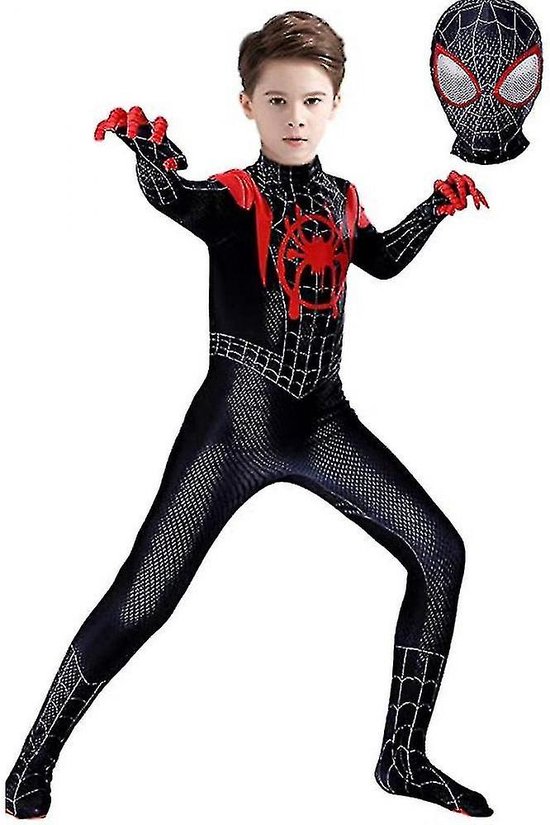 Kids Miles Morales Kostuum Spiderman Cosplay Jumpsuit 100/110 | bol.com