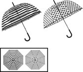 Paraplu polka dot en streepdessin Koepelparaplu Transparant PVC Ø 86 CM trouw -