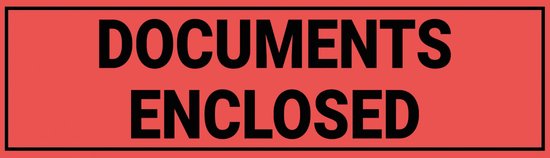 Documents Inclosed Sticker Documents enclosed sticker, oranje zwart 300 x 75 mm | bol