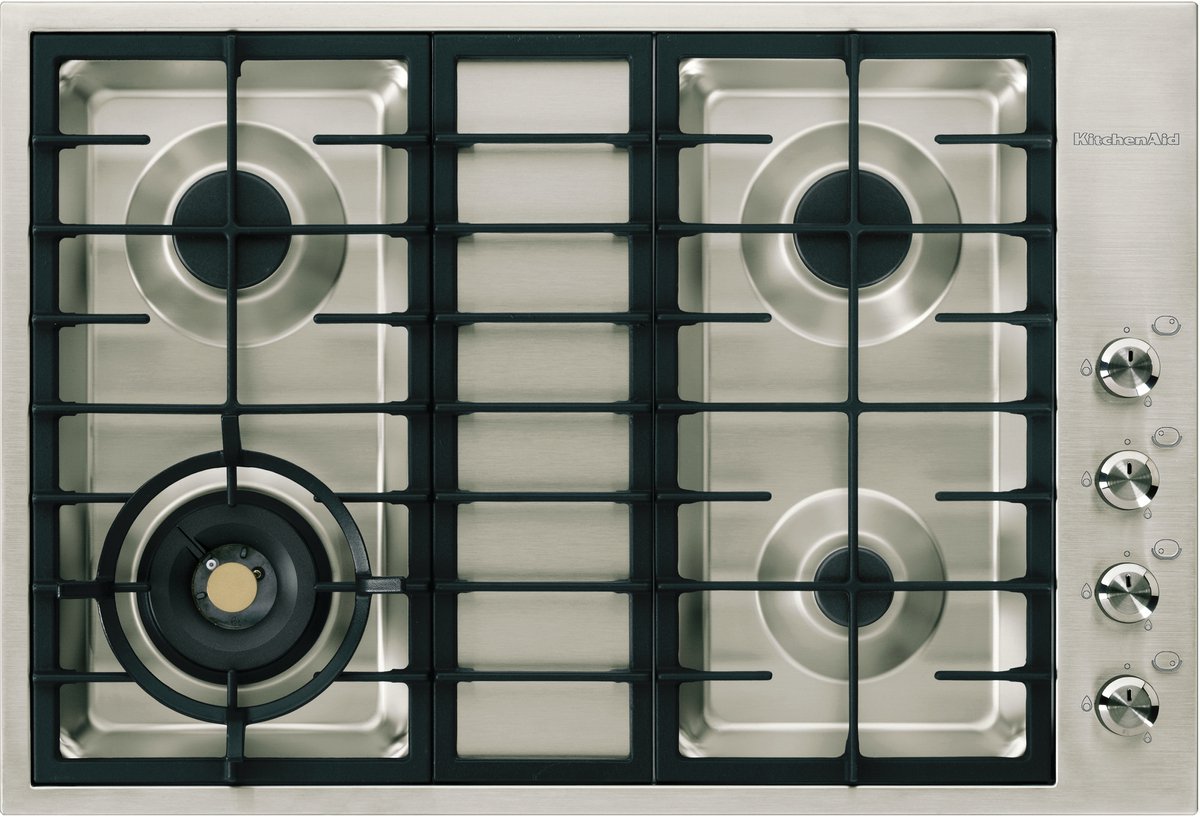 KitchenAid KHPF 7510/I kookplaat Roestvrijstaal Ingebouwd Gaskookplaat 4 zone(s)