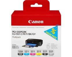 Canon PGI-550 / CLI-551 - Inktcartridge / Zwart / Geel / Magenta / Cyaan / Pigment Zwart / Grijs