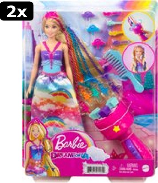 2x Barbie Dreamtopia Haarverzorgingspop en Accessoires - Modepop