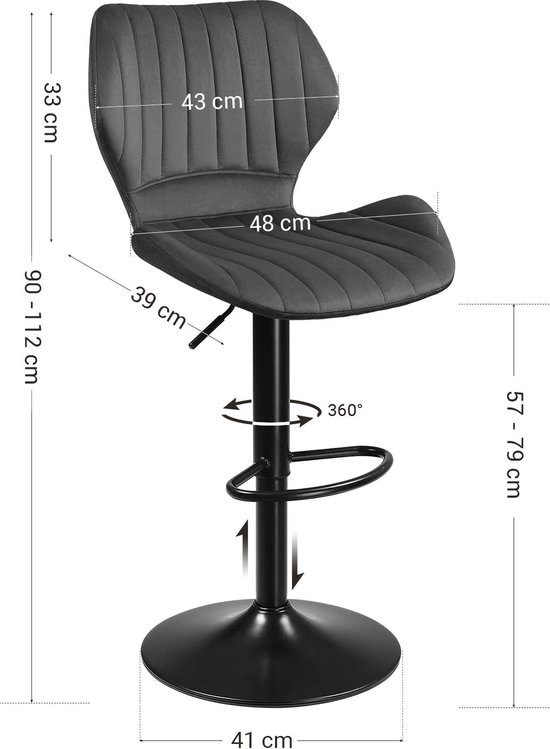 chairus Set van 2 eetkamerstoelen van kunstwol, zijstoelen met gebogen