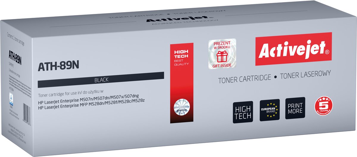 Activejet ATH-89N printertoner voor HP; Vervanging HP CF289A; Supreme; 5000 pagina's; zwart - met chip