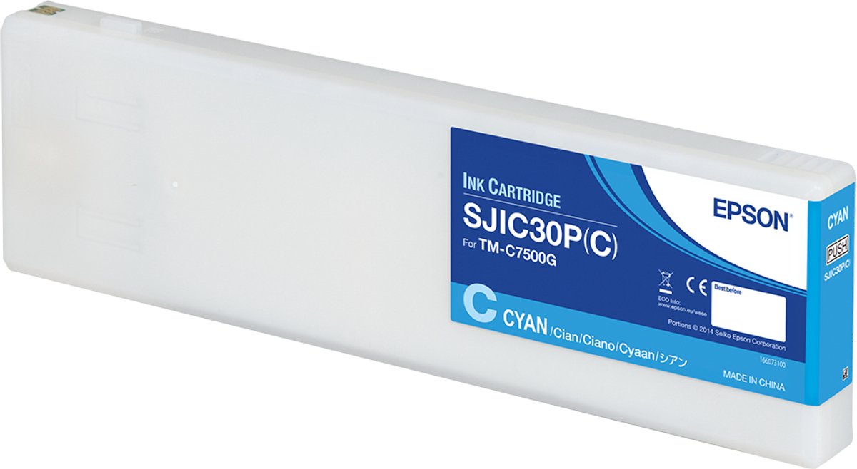 Epson SJIC30P(C): inktcartridge voor ColorWorks C7500G (cyaan)