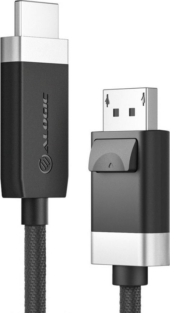 ALOGIC FUDPHD2-SGR video kabel adapter 2 m DisplayPort HDMI Zwart, Grijs