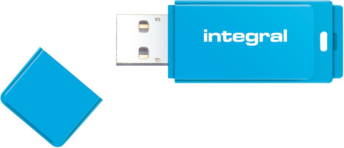 Integral 32GB Neon USB Flash Drive Blue Usb-stick - USB 2.0 A - 32 GB - false