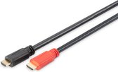 Digitus AK-330105-200-S HDMI-kabel HDMI Aansluitkabel HDMI-A-stekker, HDMI-A-stekker 20.00 m Zwart Vergulde steekcontac