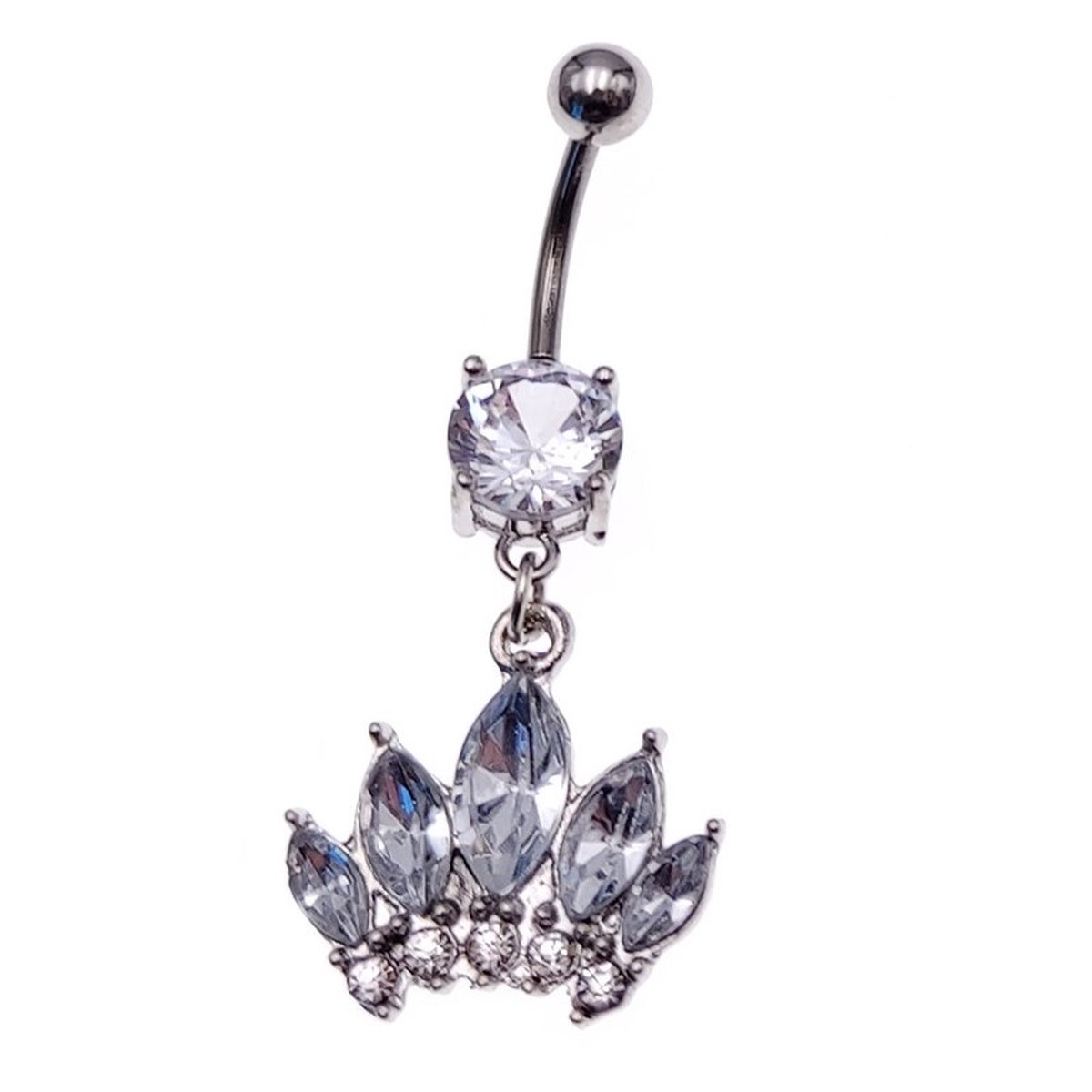 Navel Piercing - Witte Kroon