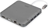 Digitus DA-70876 Laptopdockingstation Geschikt voor merk: Universeel Incl. laadfunctie, Geïntegreerde kaartlezer, USB-C