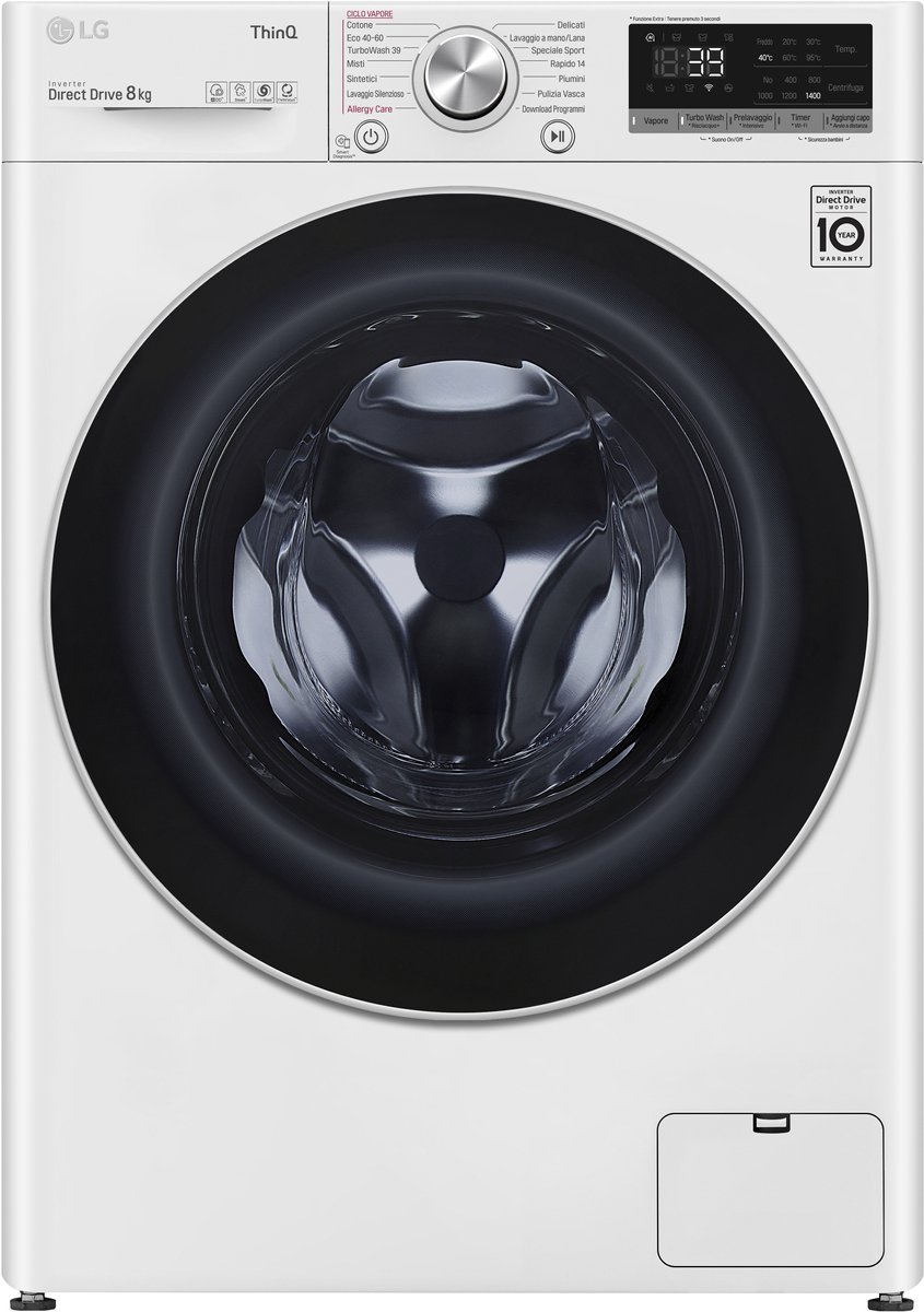 LG F4WV708S1E.ABWQWIS wasmachine Voorbelading 8 kg 1360 RPM A Wit