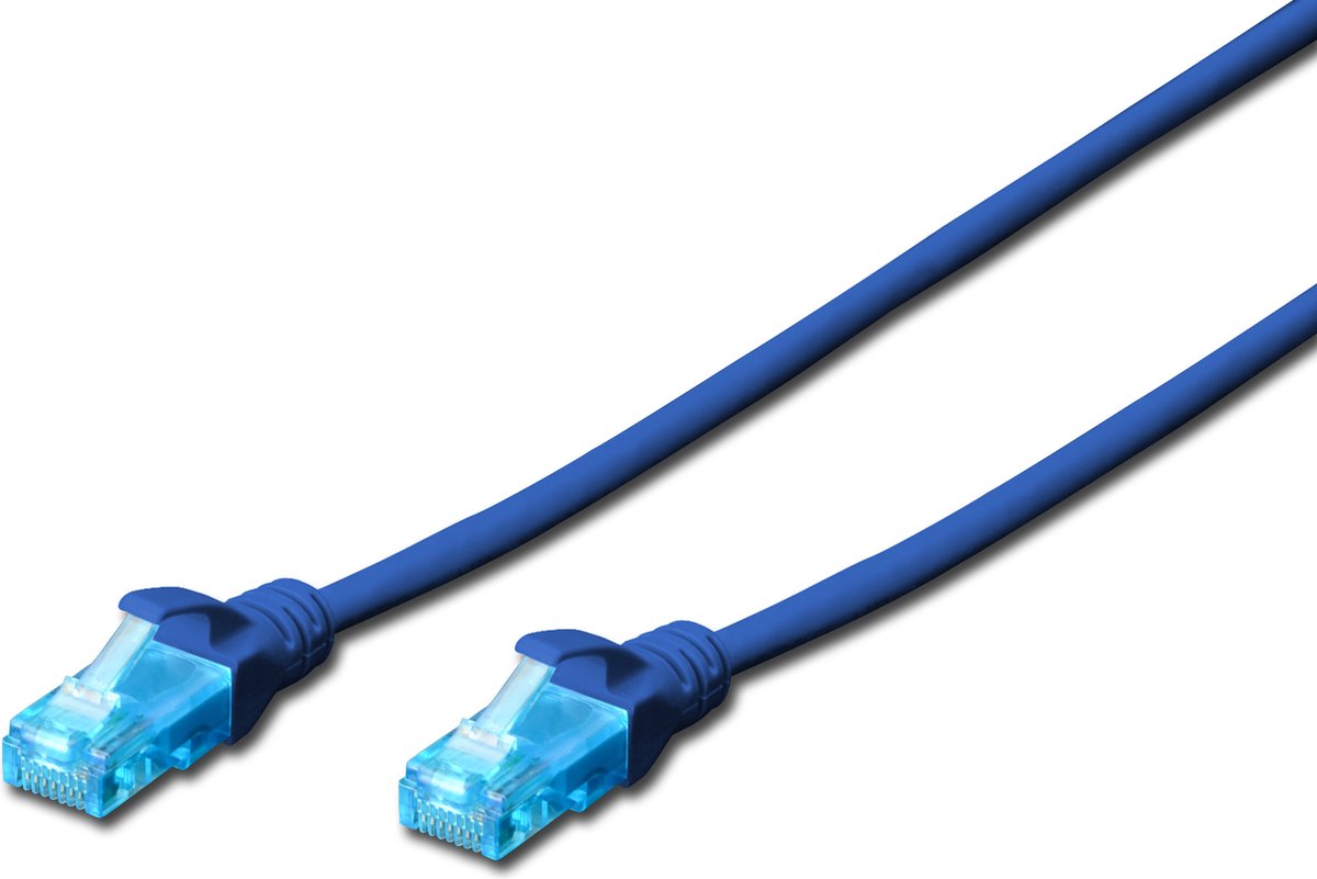 Digitus Patchcord Utp Cat 5E Netwerkkabel Rj45 5M Pvc Blauw Voor Pc