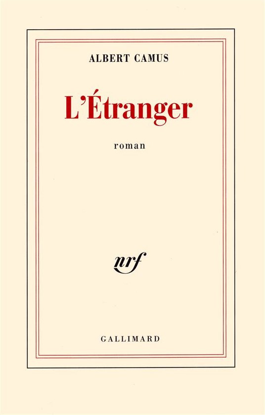 Boek L'Étranger, roman van Albert Camus, uitgeverij Gallimard.