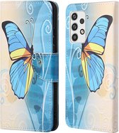 Coverup Book Case - Geschikt voor Samsung Galaxy A23 Hoesje - Blauwe Vlinder