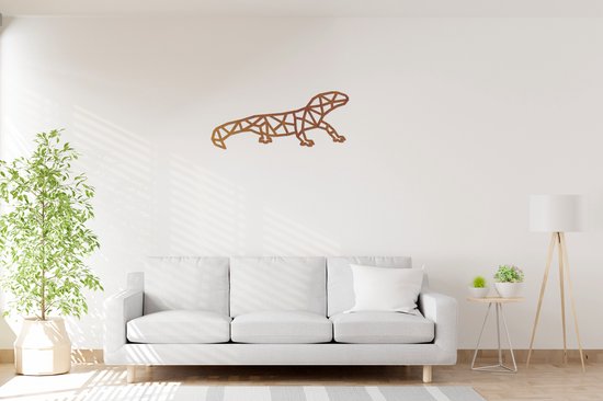Warm - Geometrische Salamander - Big - Wanddecoratie - Lasergesneden - Geometrische dieren en vormen - Houten dieren - Muurdecoratie - Line art - Wall art