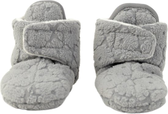 Lodger Babyslofjes met antislip - Winter - Fleece - 12-18M - Grijs