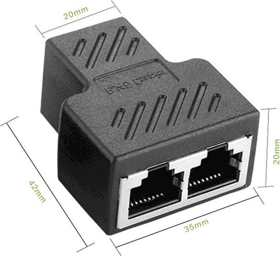 Adaptateur réseau répartiteur de câble Ethernet RJ45 1 à 2