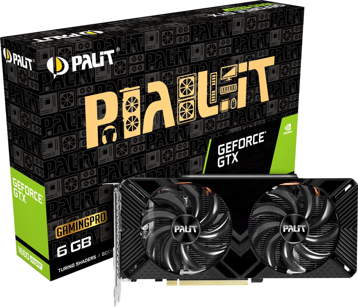 Palit NE6166S018J9-1160A-1, GeForce GTX 1660 SUPER, 6 GB, GDDR6, 192 Bit, 7680 x 4320 Pixels, PCI Express x16 3.0