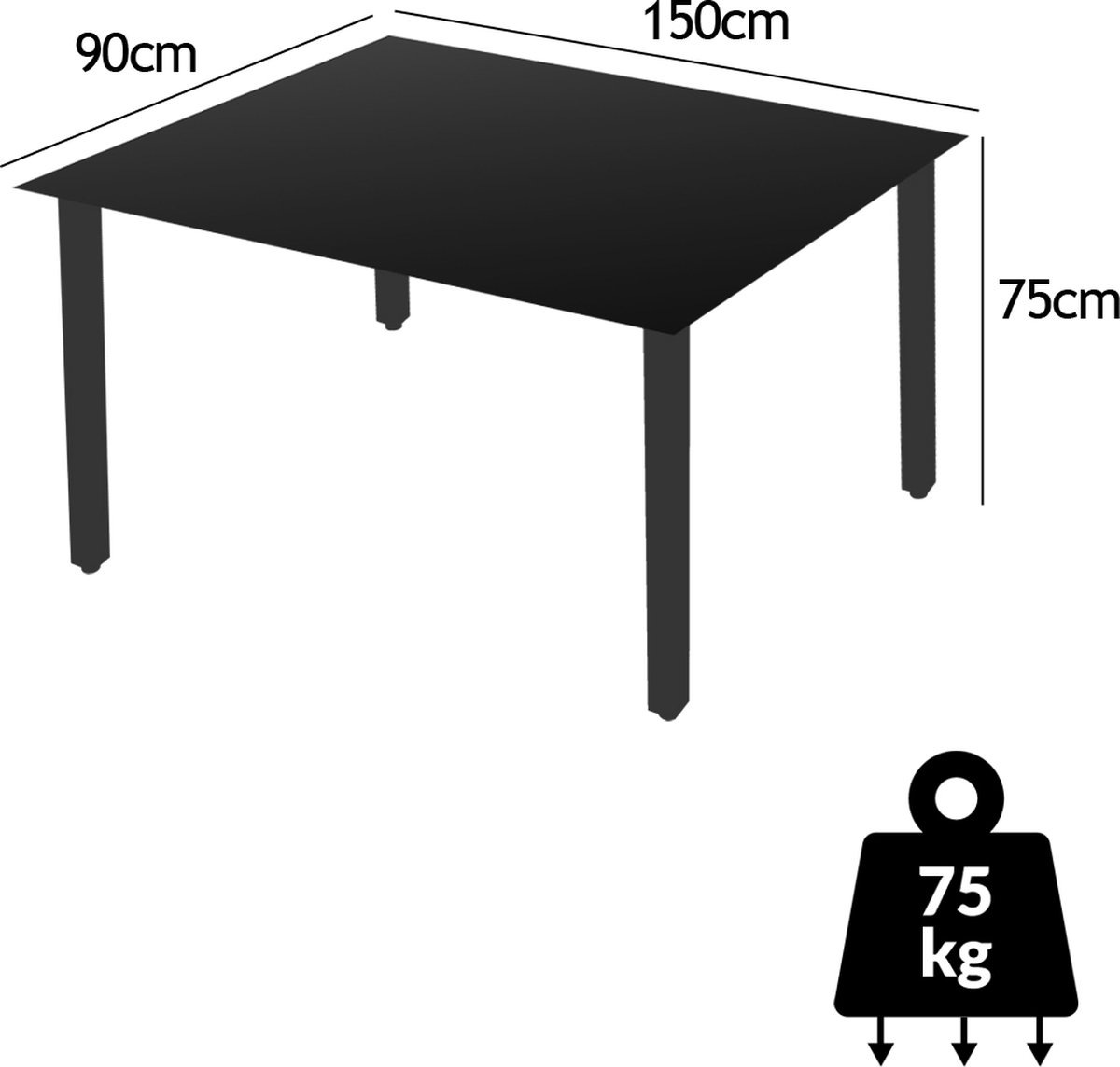 Outsunny Tuintafel voor 8 Personen, Buitentafel, Loungentafel