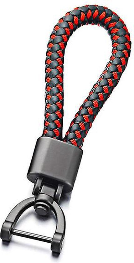 Astrumdex sleutelhanger auto motor - gevlochten leren sleutellint met D-ring sleutelhanger vervangende accessoires voor autosleutelhangers (zwart Astrumdex sleutelhanger auto motor - gevlochten leren sleutellint met D-ring sleutelhanger vervangende accessoires voor autosleutelhangers (zwart