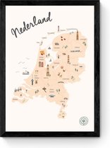 Nederland kinderposter - Ingelijste Poster