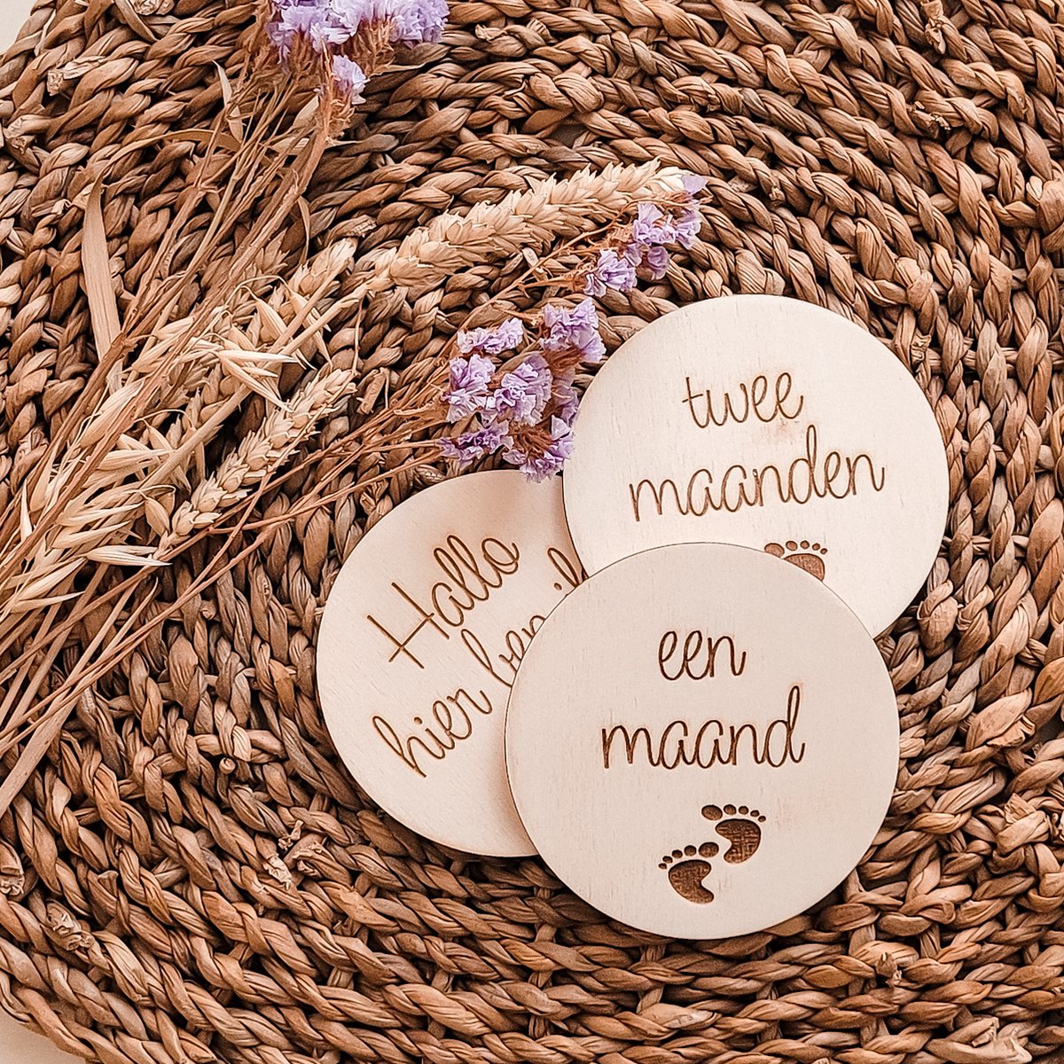 Goedkoopste Mijlpaalkaarten hout Voetjes