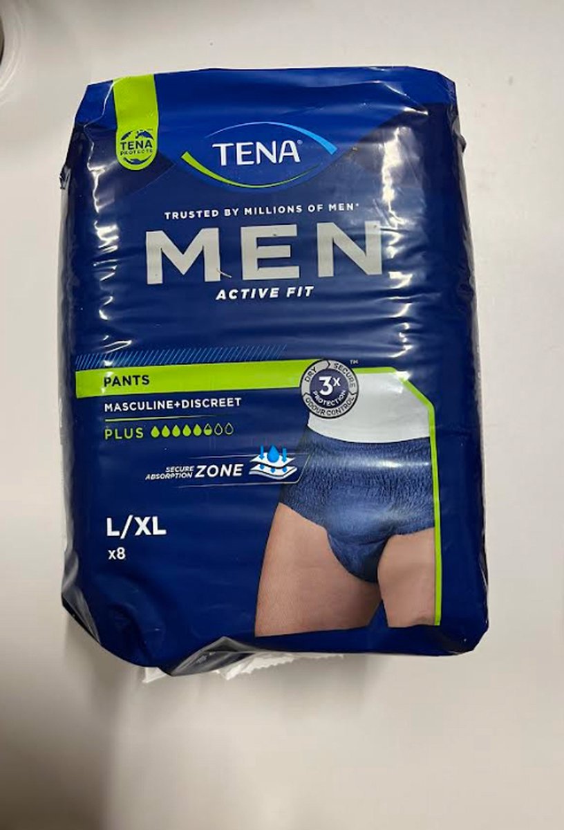 Tena Men Active Fit Plus L Incontinence - 8 pièces - Pantalon  d'incontinence | bol.com