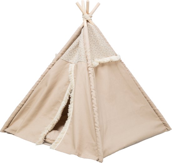 Happyment Tipi tente animal de compagnie - Tipi deluxe - Panier pour chien  et chat 