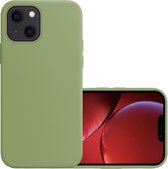 Hoes Geschikt voor iPhone 14 Hoesje Cover Siliconen Back Case Hoes - Groen