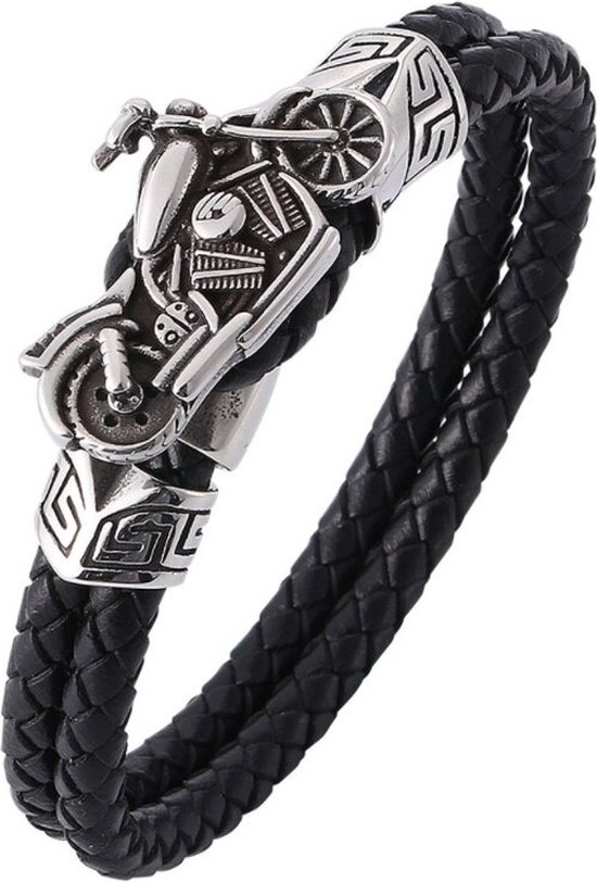 JewelryWe Herenarmband, mechanisme, bikerketting, roestvrij staal, modesieraad, zilverkleurig, lengte 20,5 cm, met geschenktas, één maat, roestvrij staal, zonder steen, Roestvrij staal, Zonder steen