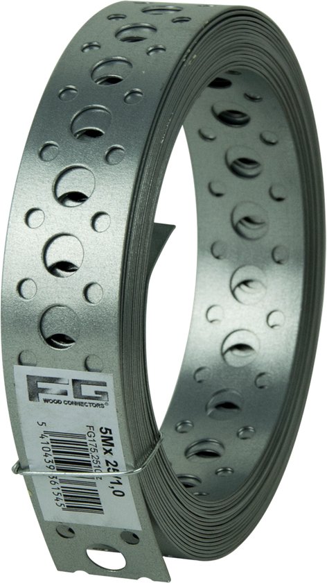 FG | Ruban perforé droit 5m 25x1 Zn