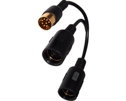 Cavus 8-pins DIN Powerlink PL8 splitter voor B&O / zwart - 0,20 meter