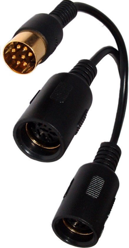 Cavus 8-pins DIN Powerlink PL8 splitter voor B&O / zwart - 0,20 meter