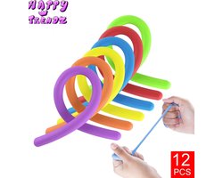 Happy Trendz®  Monkey Noodles - 12 x Monkey Stretchy Noodle Uitdeelpakket | Resistance band | Squishy | Fidget Toys | Pop It | Stretchy String |  Verjaardag - Feest - Uitdelen