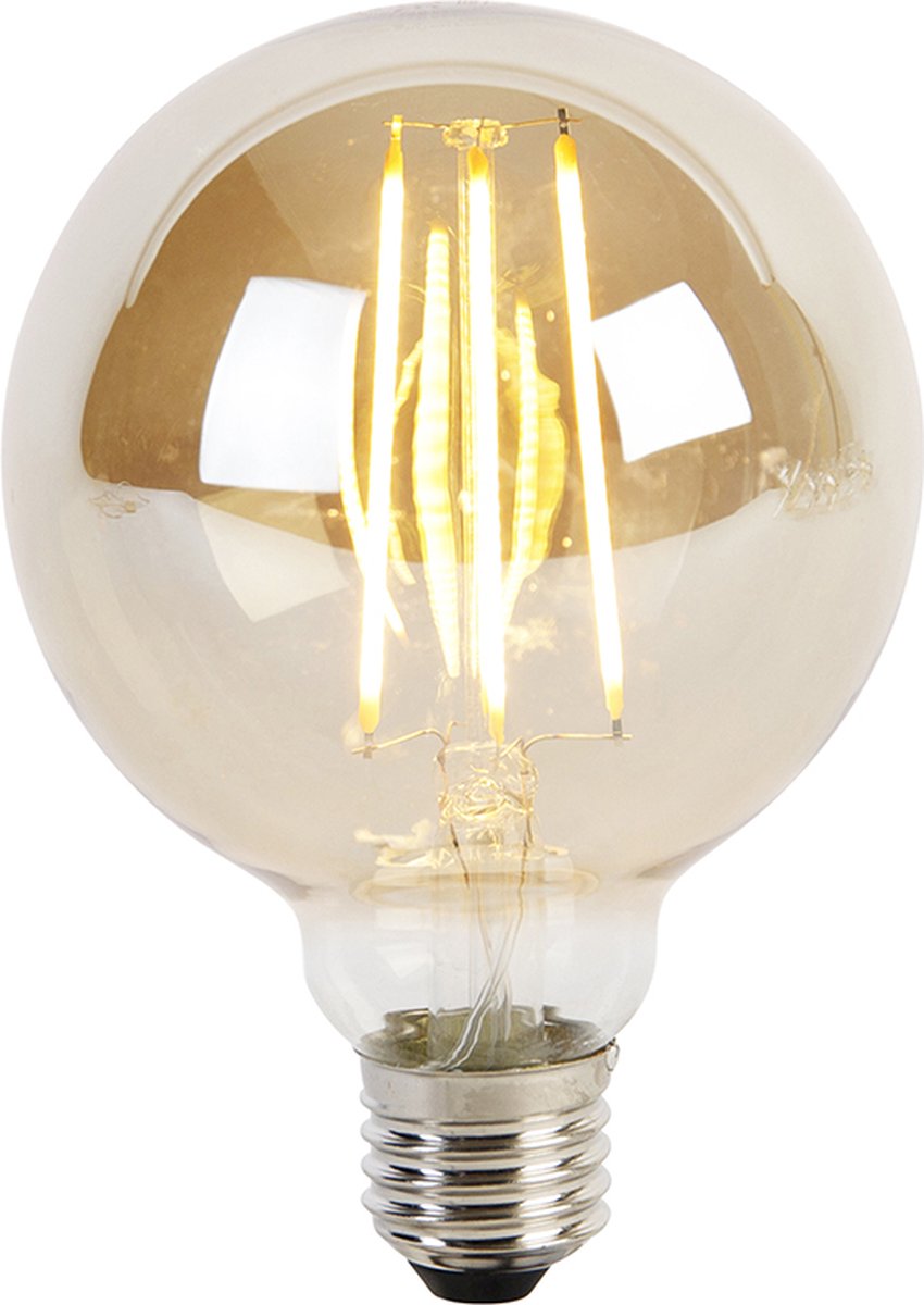LUEDD E27 3-staps dimbare LED lamp G95 smoke glas 5W 380 lm 2200K