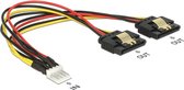 Disquette (m) - 2x SATA (f) avec câble d'alimentation à clip métallique - 0 mètre