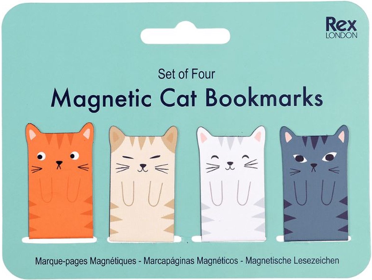 boekenlegger Kat magnetisch 4 stuks