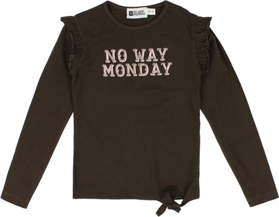 No Way Monday-Girls T-Shirt ls-Brown - Maat 110