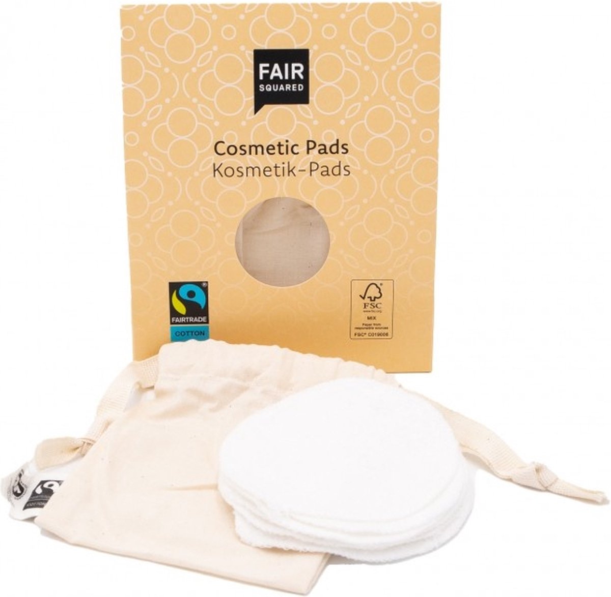 Fair Squared XL Make-up Pads (7 stuks) | Gezicht Reinigingsdoekje | Waszakje | Uitwasbaar | wattenschijfjes uitwasbaar | Vegan