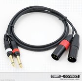 2x XLR naar 2x 6.3mm Jack kabel, 1.5m, m/m | Signaalkabel | sam connect kabel