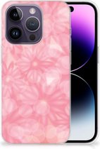 Telefoon Hoesje Geschikt voor Apple iPhone 14 Pro Silicone Back Case Lente Bloemen
