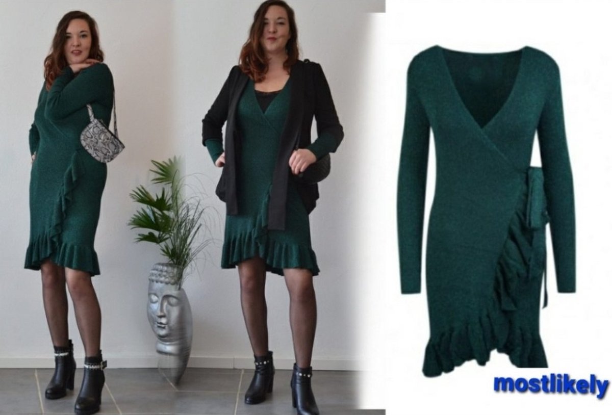 jurk groen knitwear